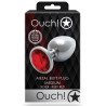 Ouch! Bijou anal Round Gem M 7 x 3.3 cm Argenté-Rouge